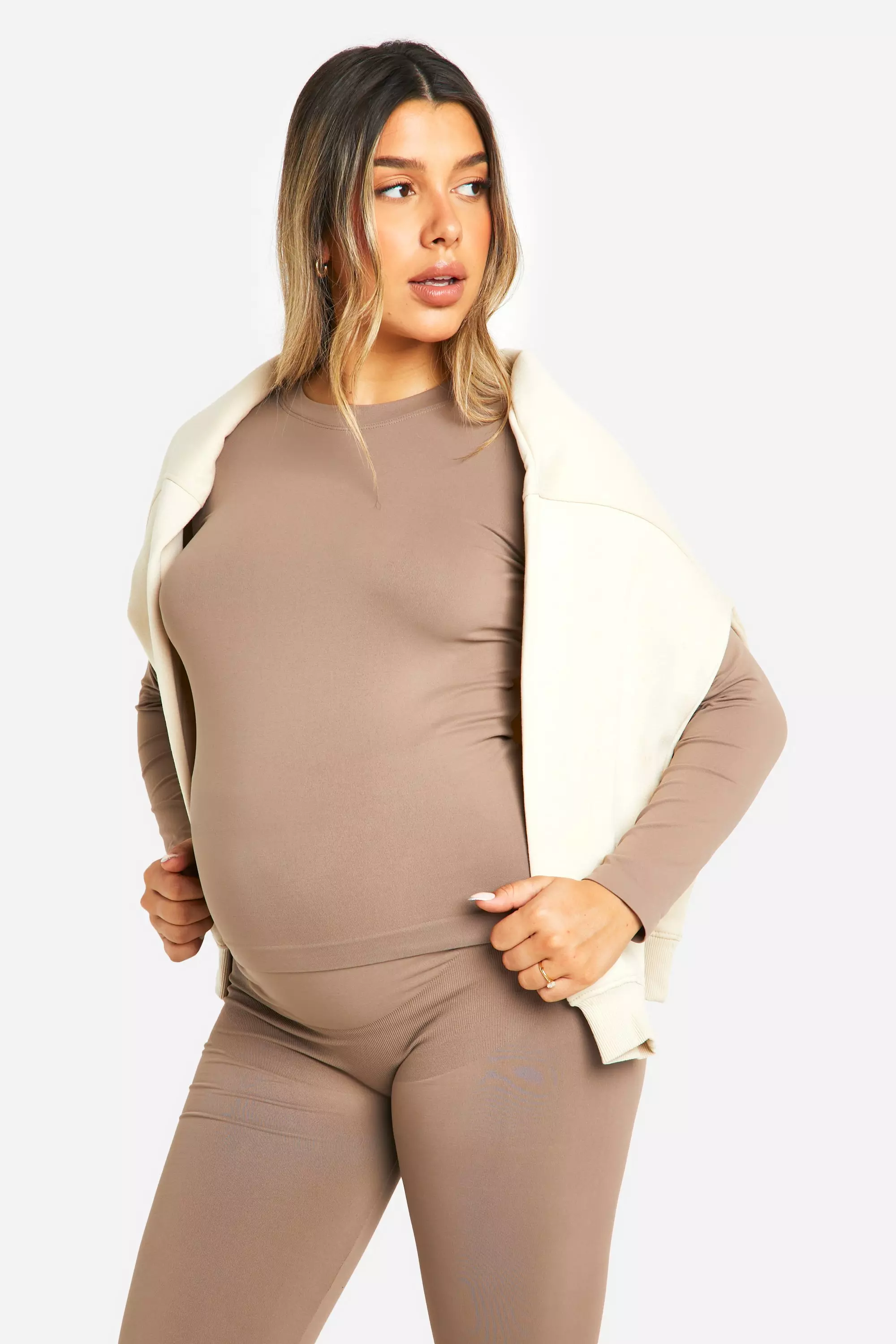 Mocha Maternity Soft Touch Longsleeve Basic Top alternative image