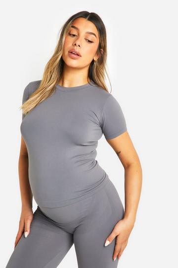 Maternity Soft Touch Basic T-shirt charcoal