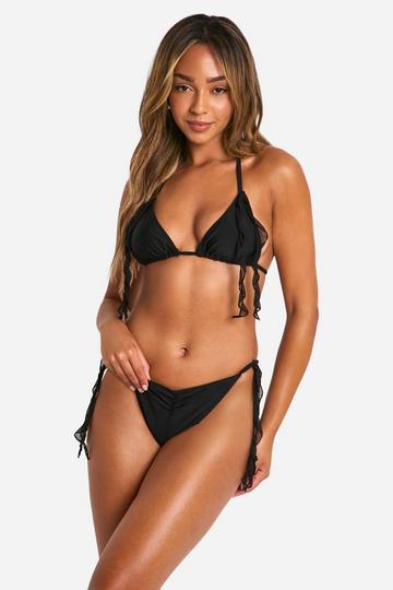 Driehoekige Bikini Set Met Ruches black