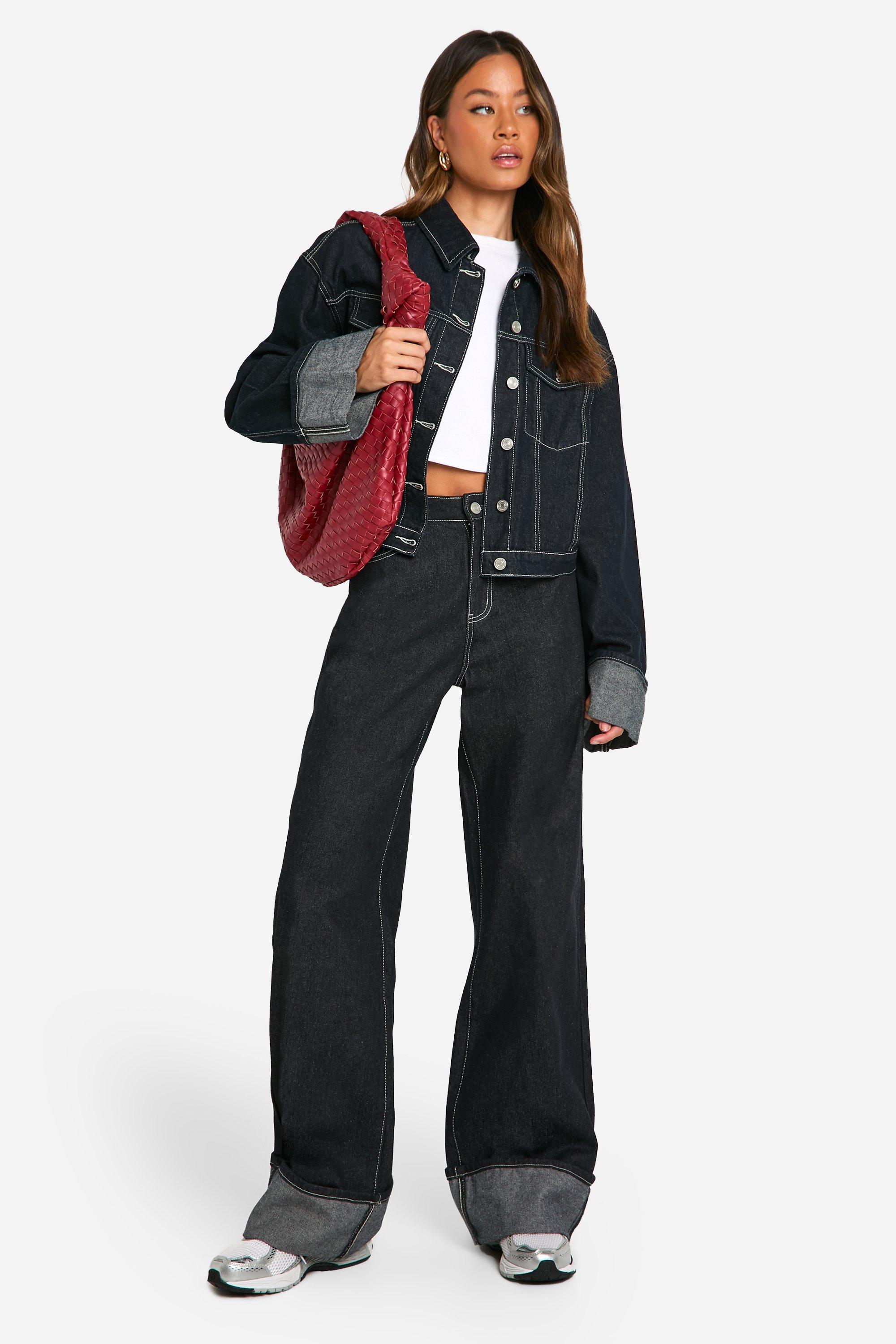 Tall Indigo Deep Turn Up Cuff Denim Jacket