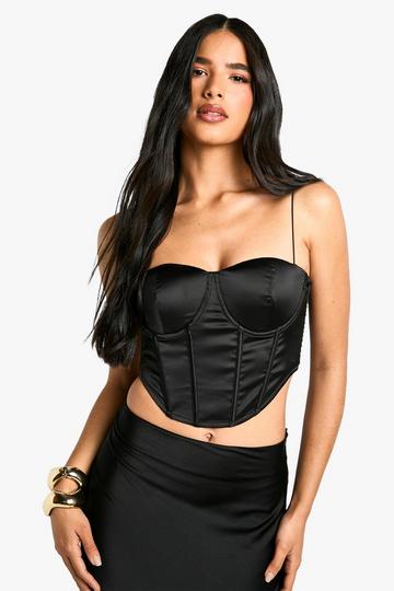 Strappy Satin Corset black