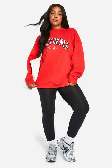 Plus Oversized California Trui red