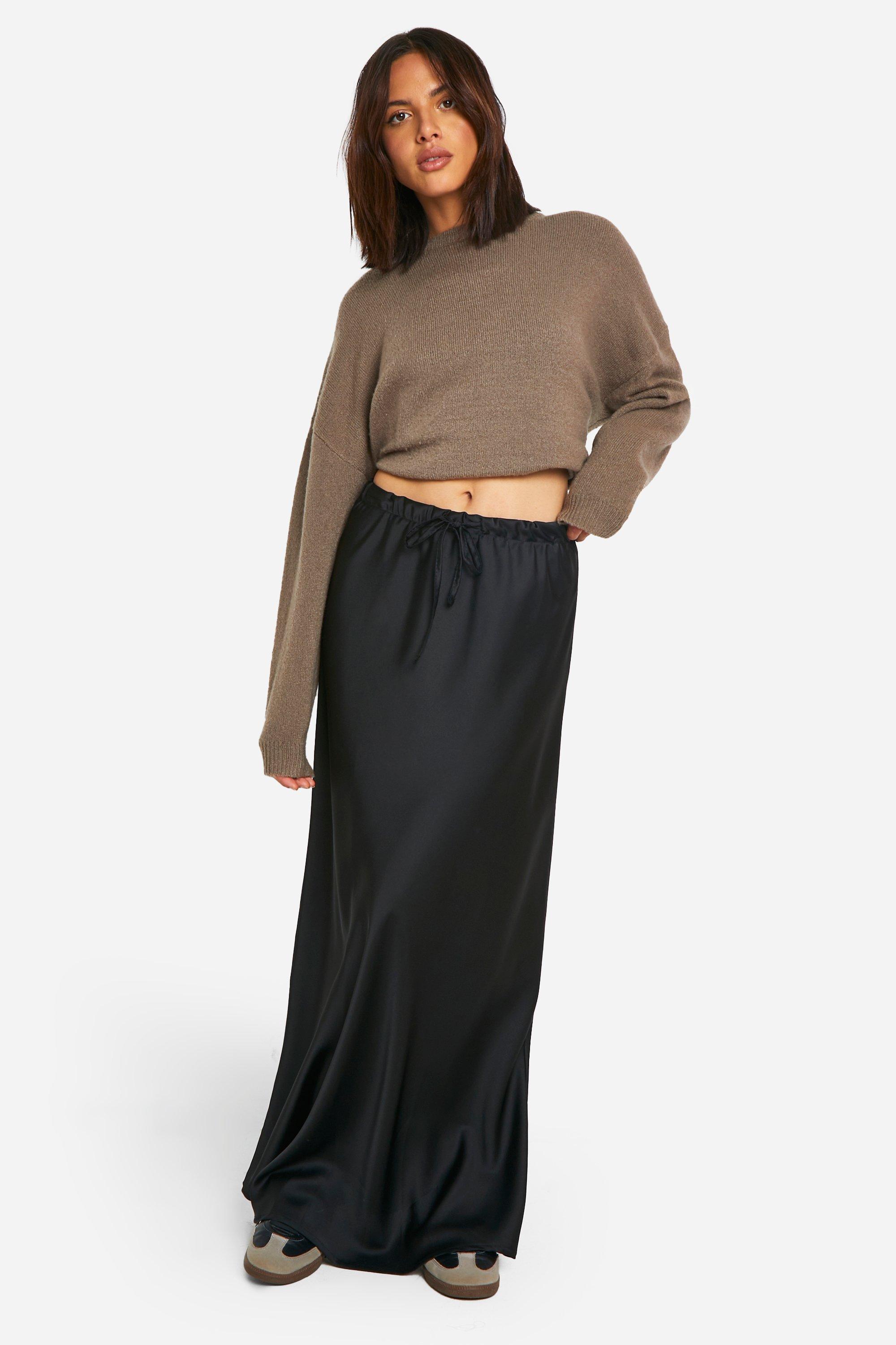 Black maxi skirt boohoo best sale