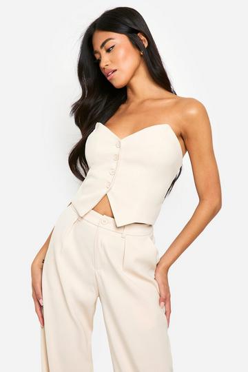 Bandeau Corset Style Vest ecru