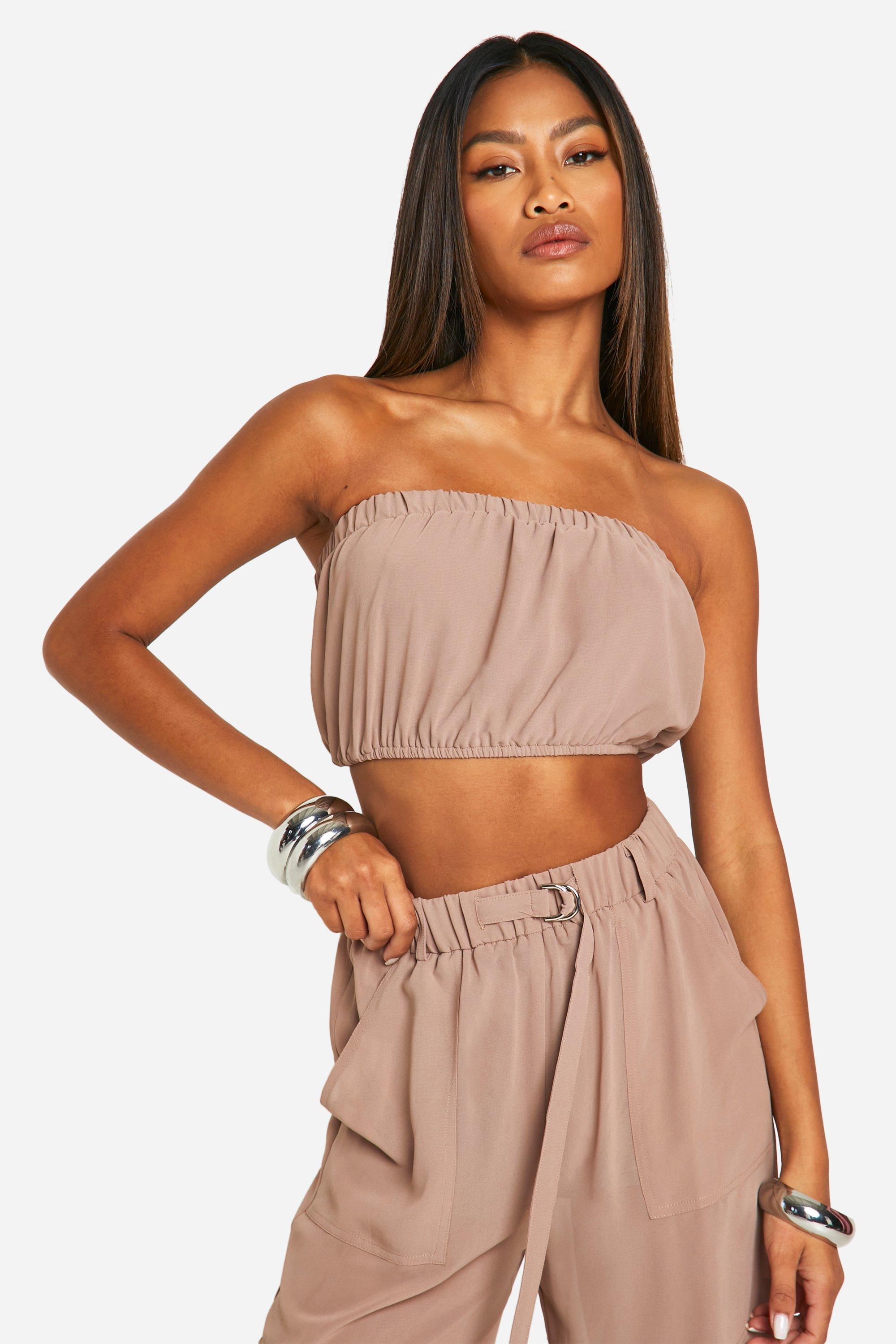 Sheer Woven Bandeau Top