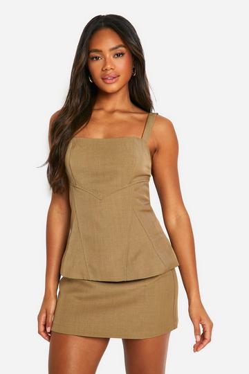 Tailored Mini Skirt taupe