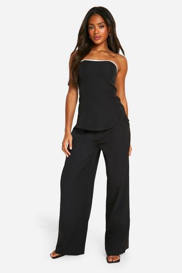 Pleat Front Straight Leg Dress Pants black