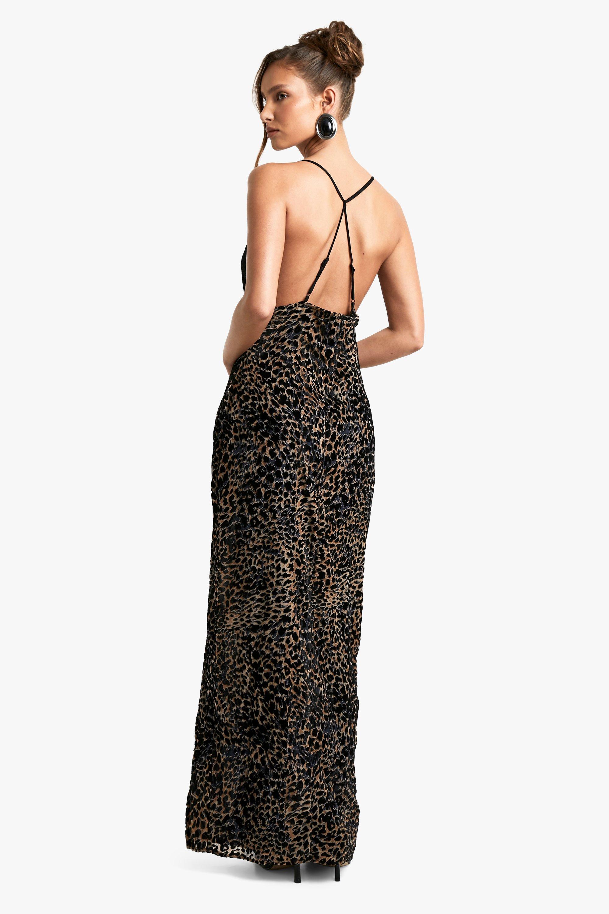 Leopard Trim Maxi Dress Leopard Trim Maxi Dress