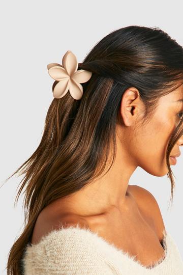 Tonal Flower Claw Clip beige