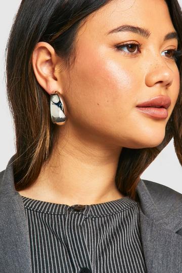 Silver Chunky 2 Pack Earrings silver