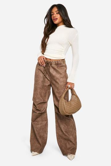Pu Slouch Fit Dad Trouser vintage wash