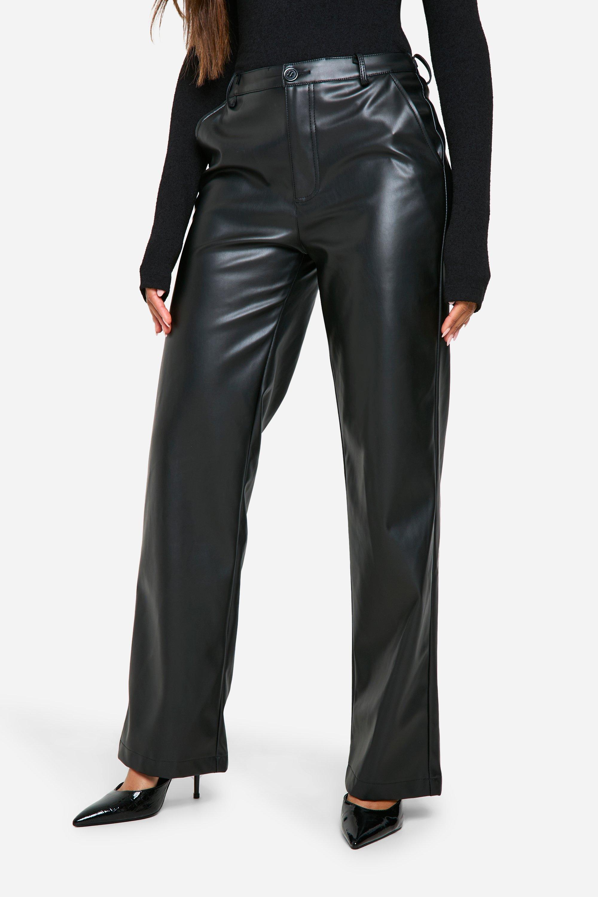 Pantalon enduit femme taille haute hotsell