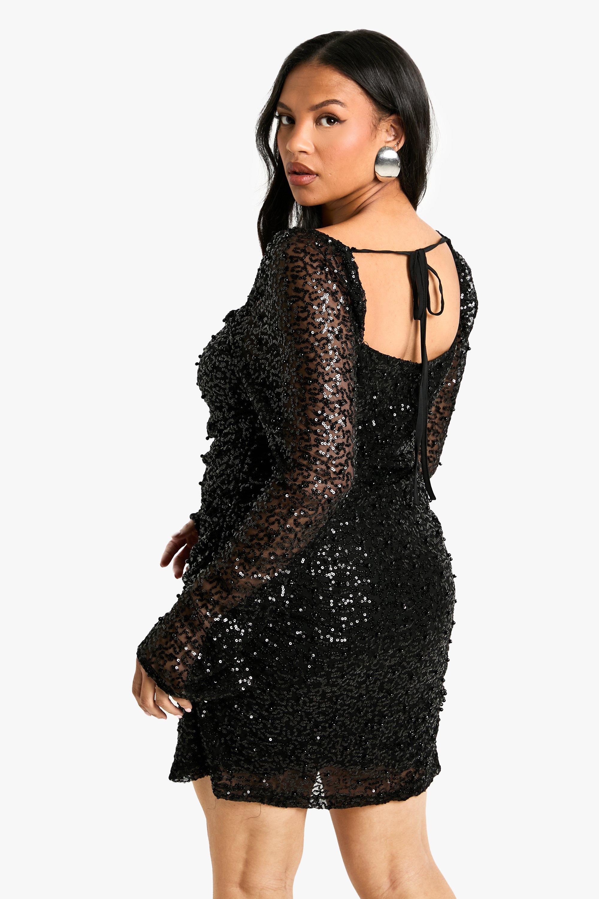 Plus Pearl Ruched Bodycon Dress