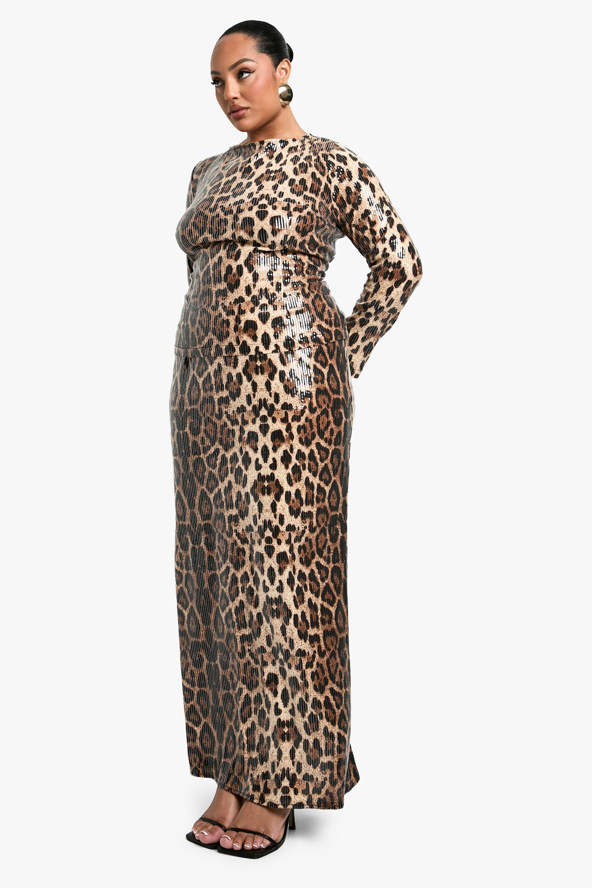 Leopard maxi skirt plus size best sale