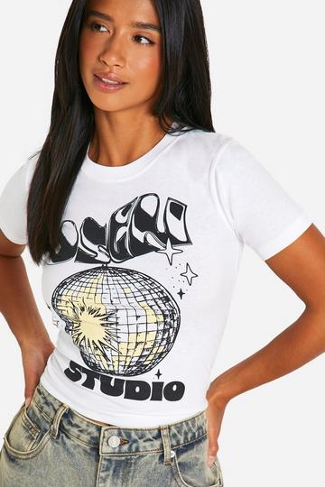 Petite Dsgn Studio Discoball Baby Tee white