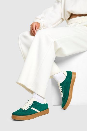 Green Gum Sole Lace Up Trainers