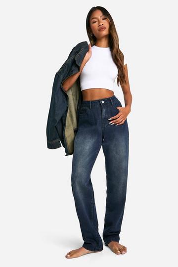 Dark Brown Boohoo Basic Straight Leg Jeans