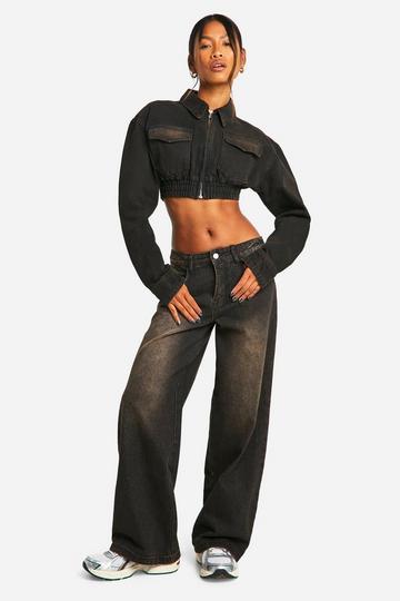 Dark Brown Super Wide Leg Jeans