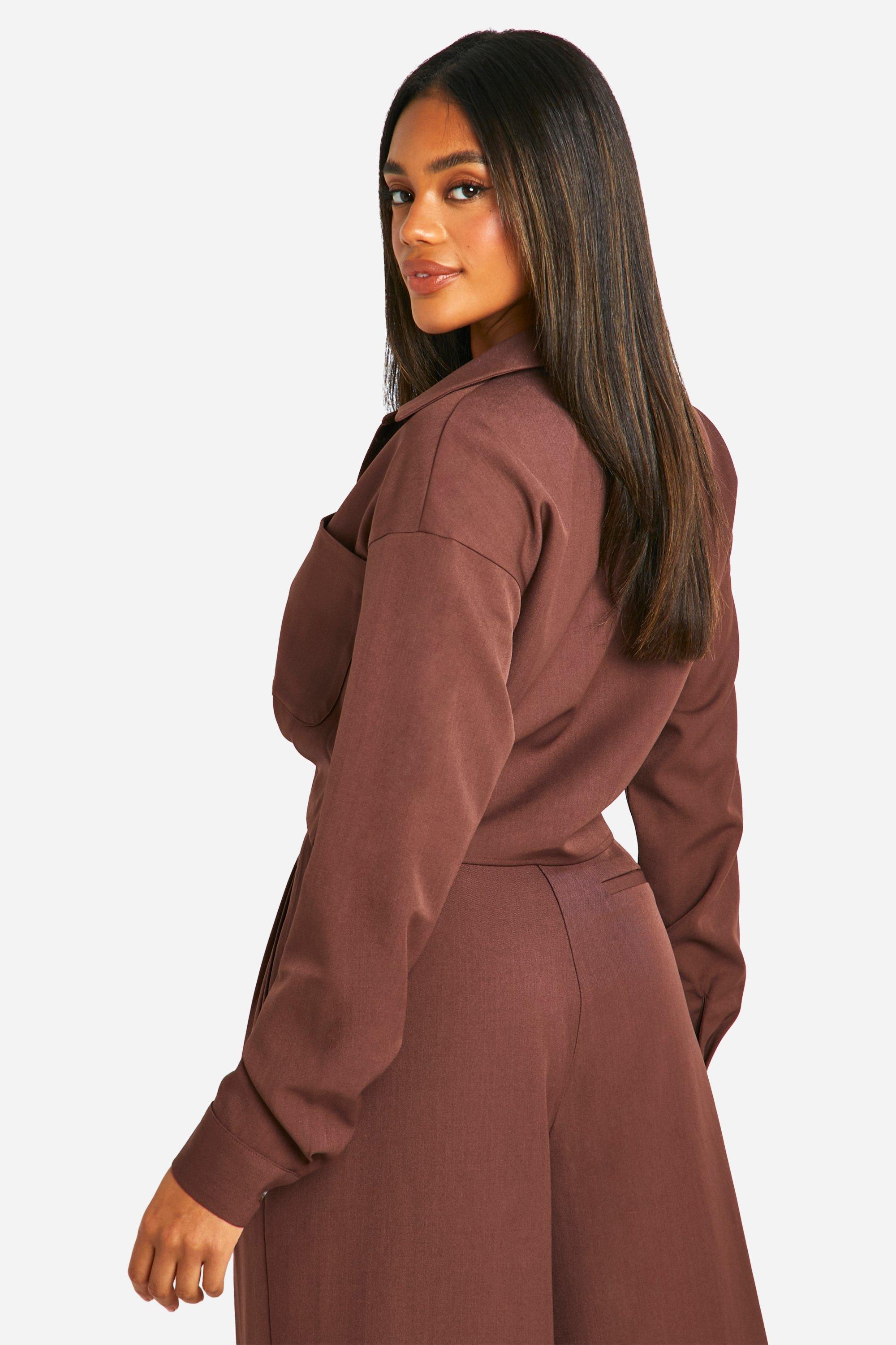 Woven Relaxed Fit Twist Front Shirt | boohoo