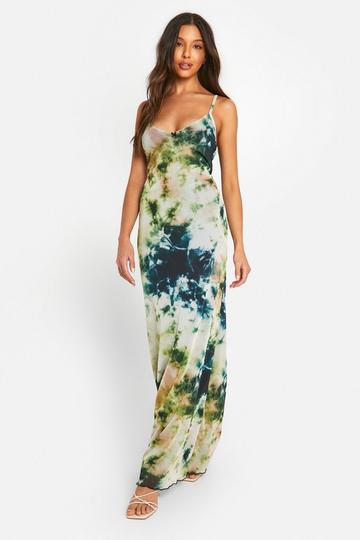 Tie Dye Mesh Cami Maxi Dress multi