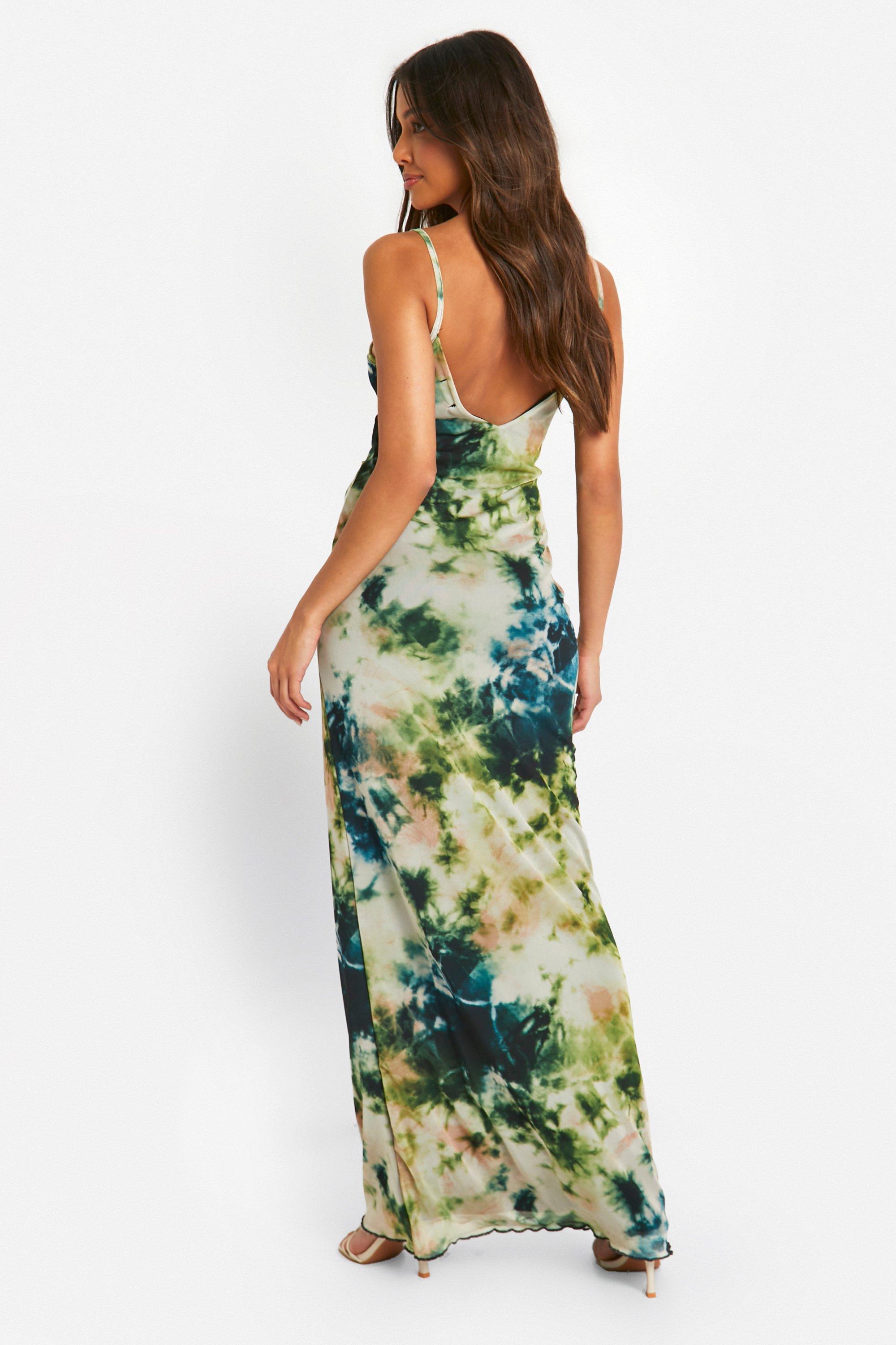 Robe longue tie dye en mesh
