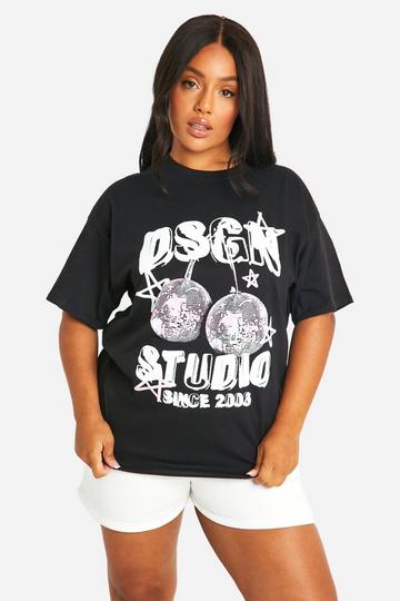 Plus Cherry Disco Ball T-shirt black