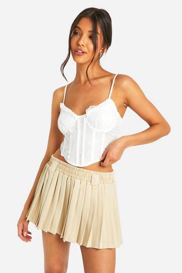 Lace Up Back Square Neck Lace Mix Corset white