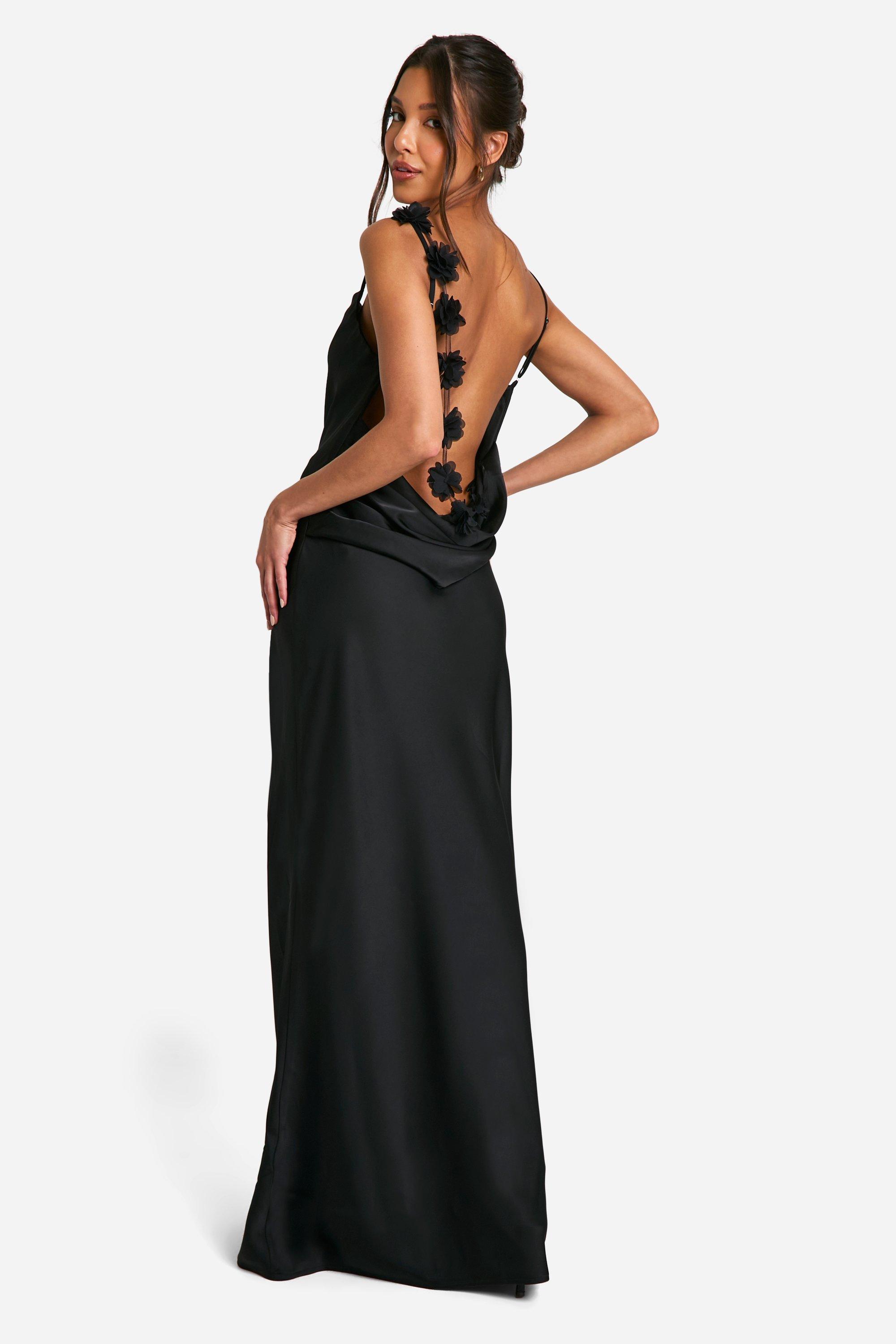 Backless Flower Maxi Dress boohoo