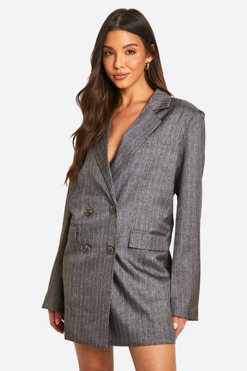 Brown Tailored Mini Blazer Dress