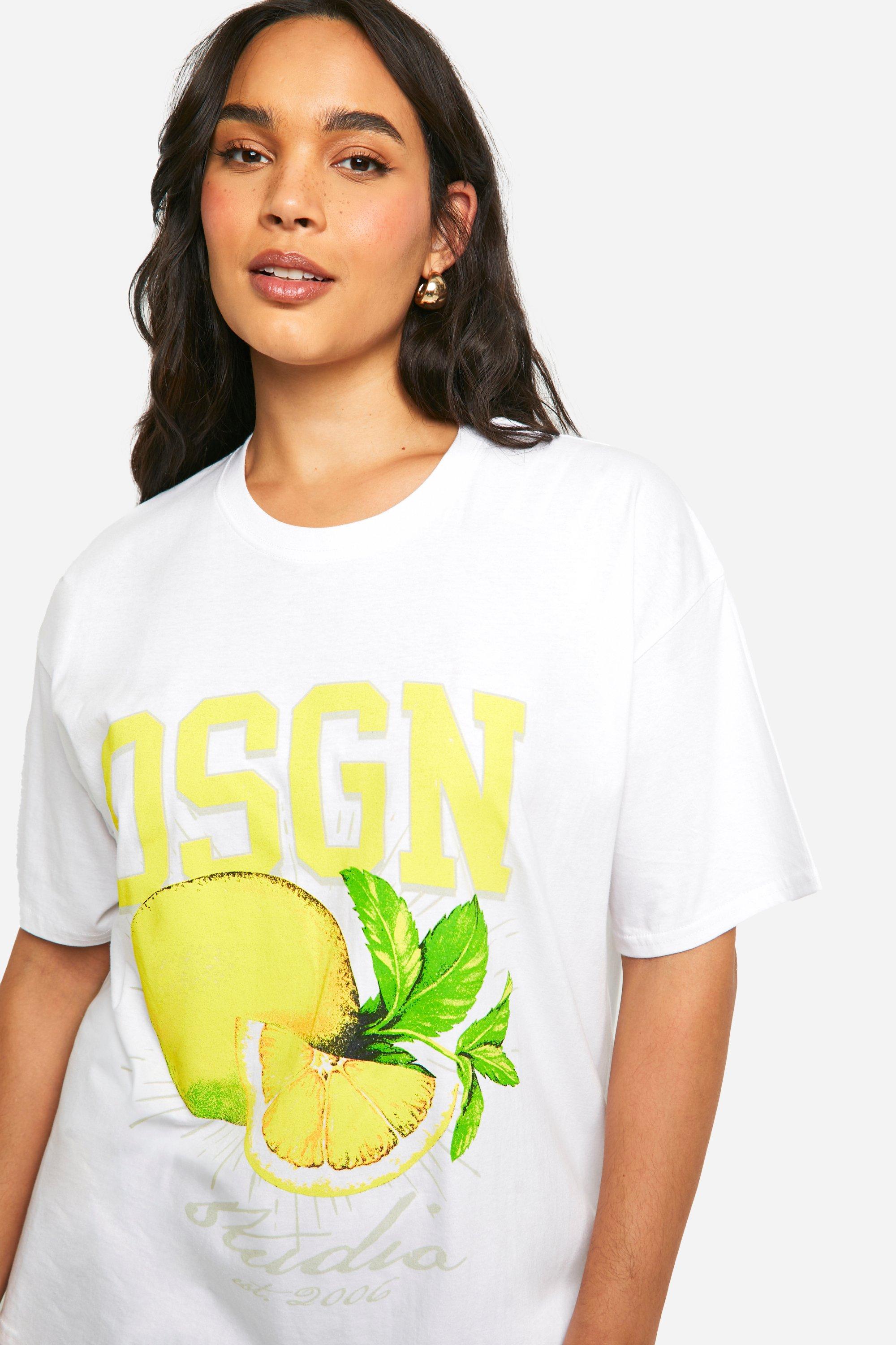 Plus Dsgn Lemon Oversized T shirt