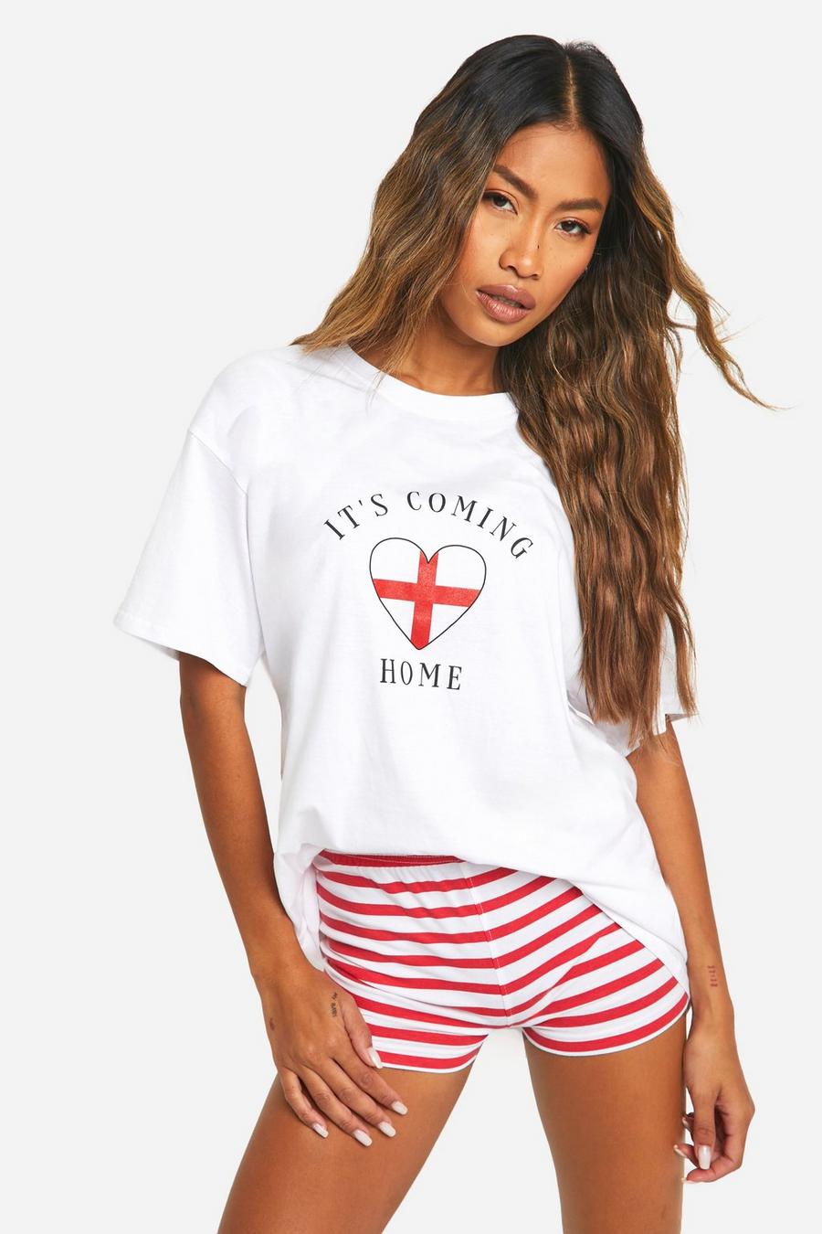 White England Its Coming Home Oversized T-shirt image number 1