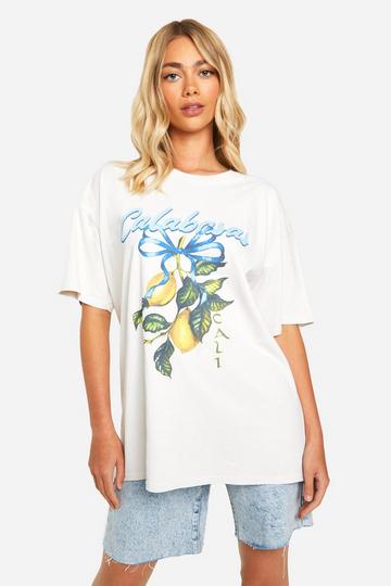 Calabasas Lemons Graphic Oversized T-shirt stone