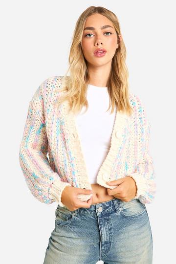 Oversized Dikke Hand Gebreide Premium Cardigan blue