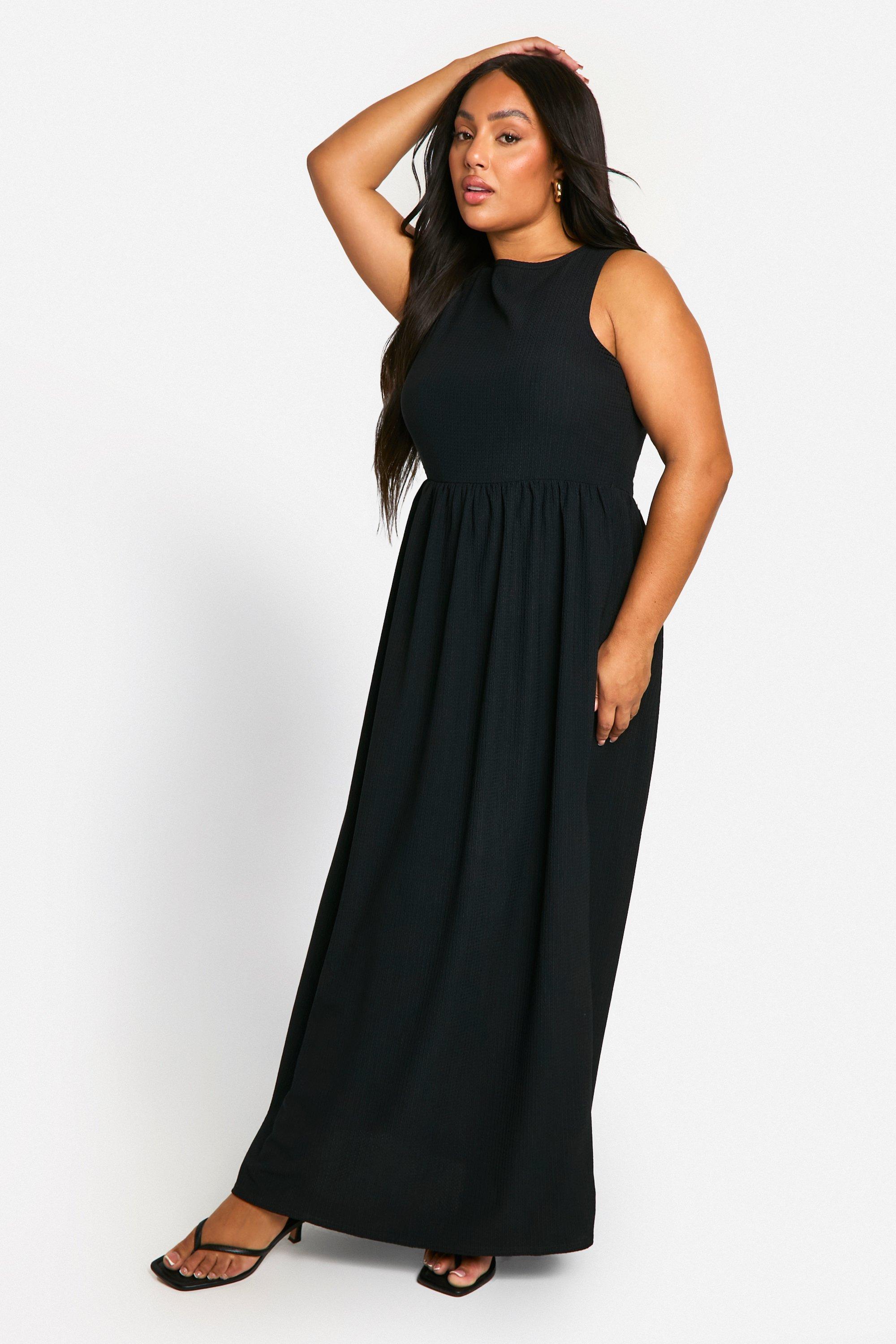 Crinkle maxi dress plus size sale