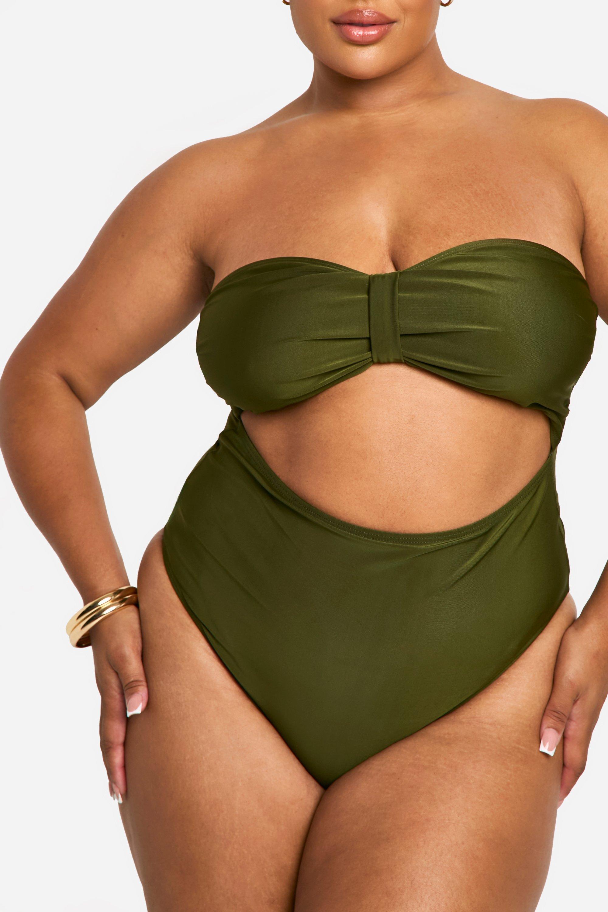 Plus size bandeau swimsuit top on sale