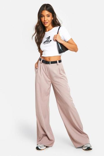 Pinstripe Slouch Fit Dad Trouser blush