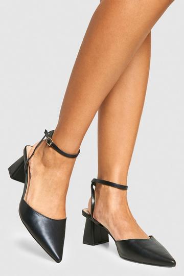 Brede Tweedelige Pumps Met Wijd Uitlopende Hakken black