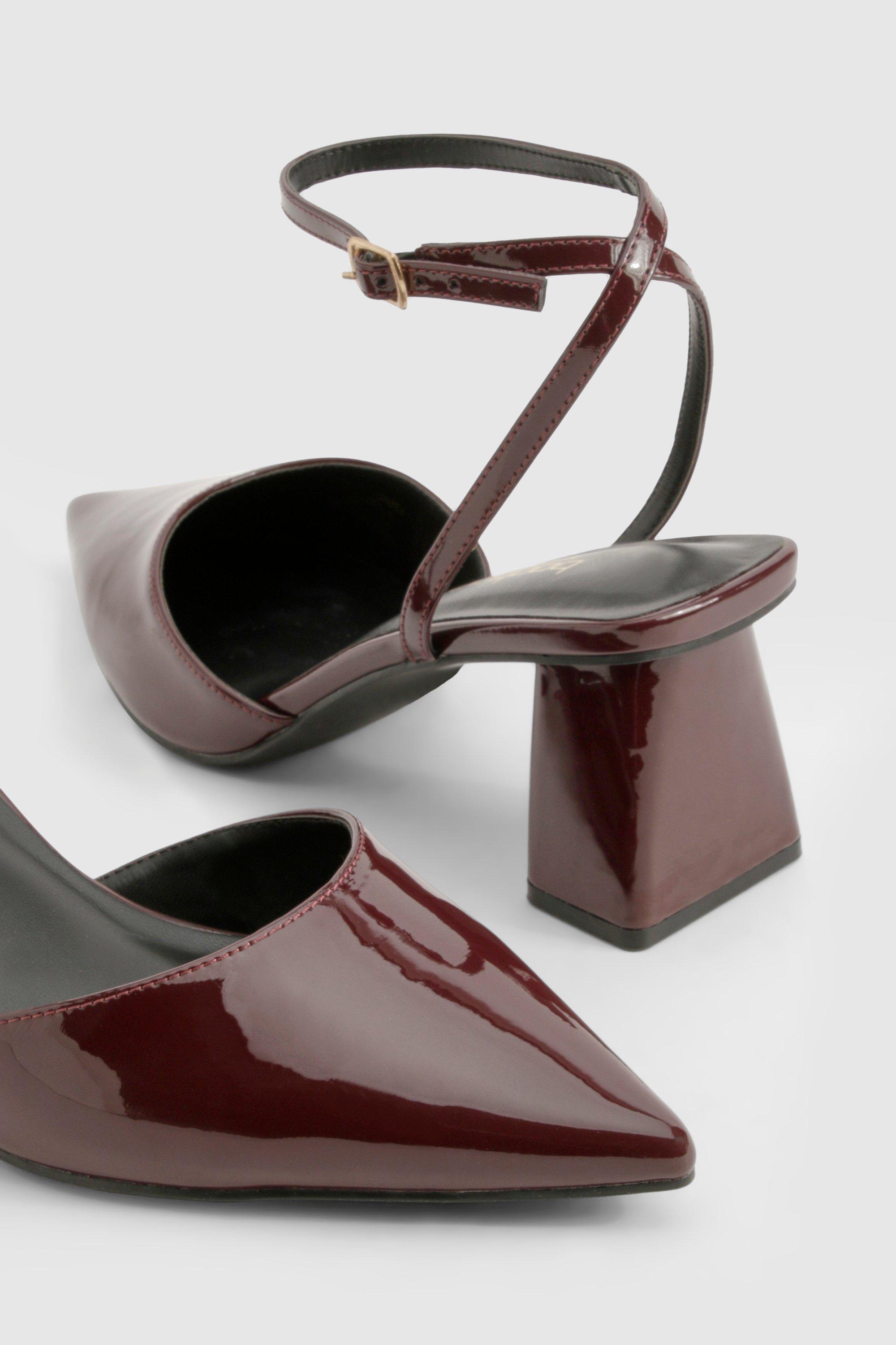 Wide fit burgundy heels sales
