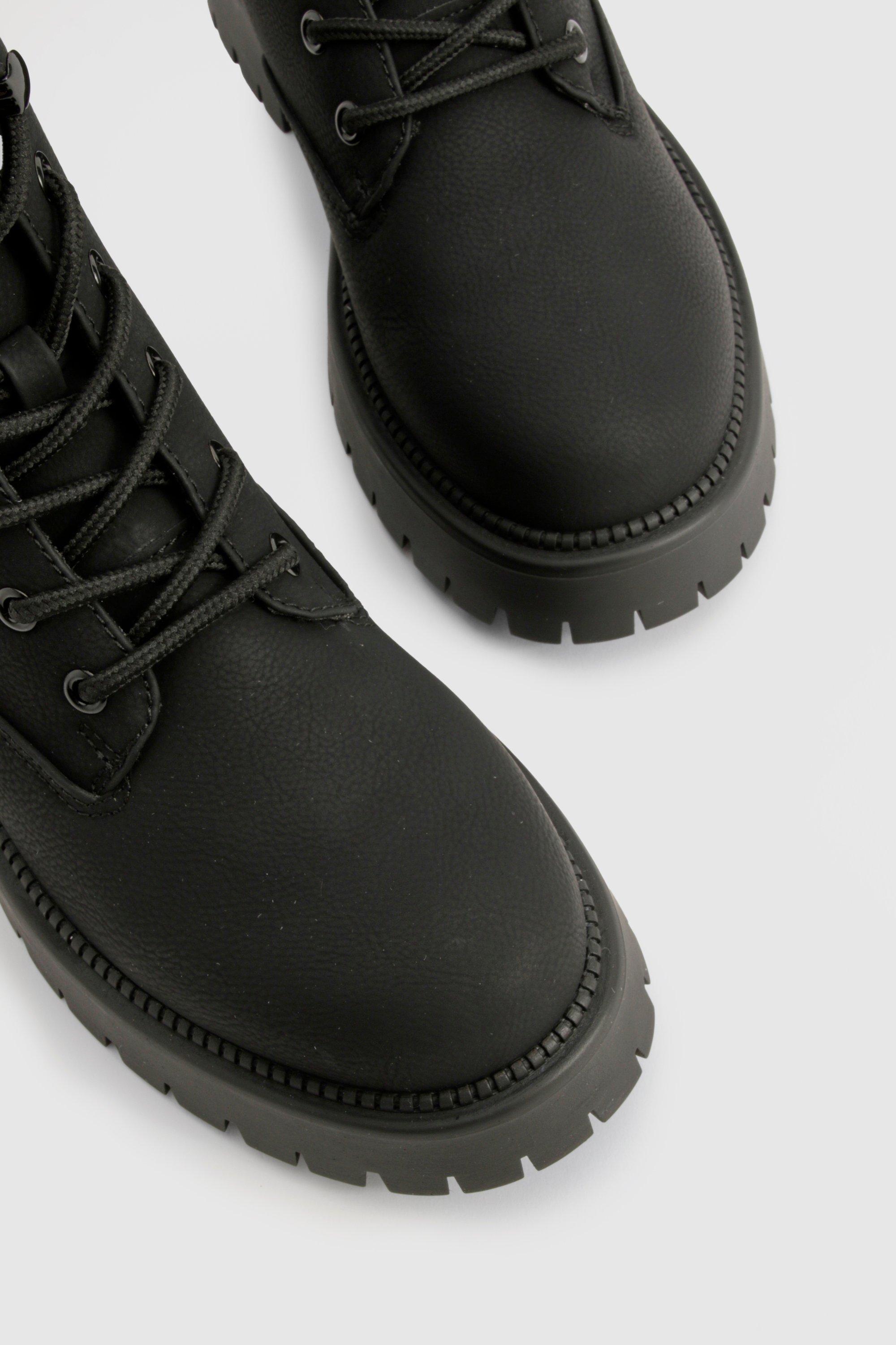 Boohoo lace up hiker boots on sale