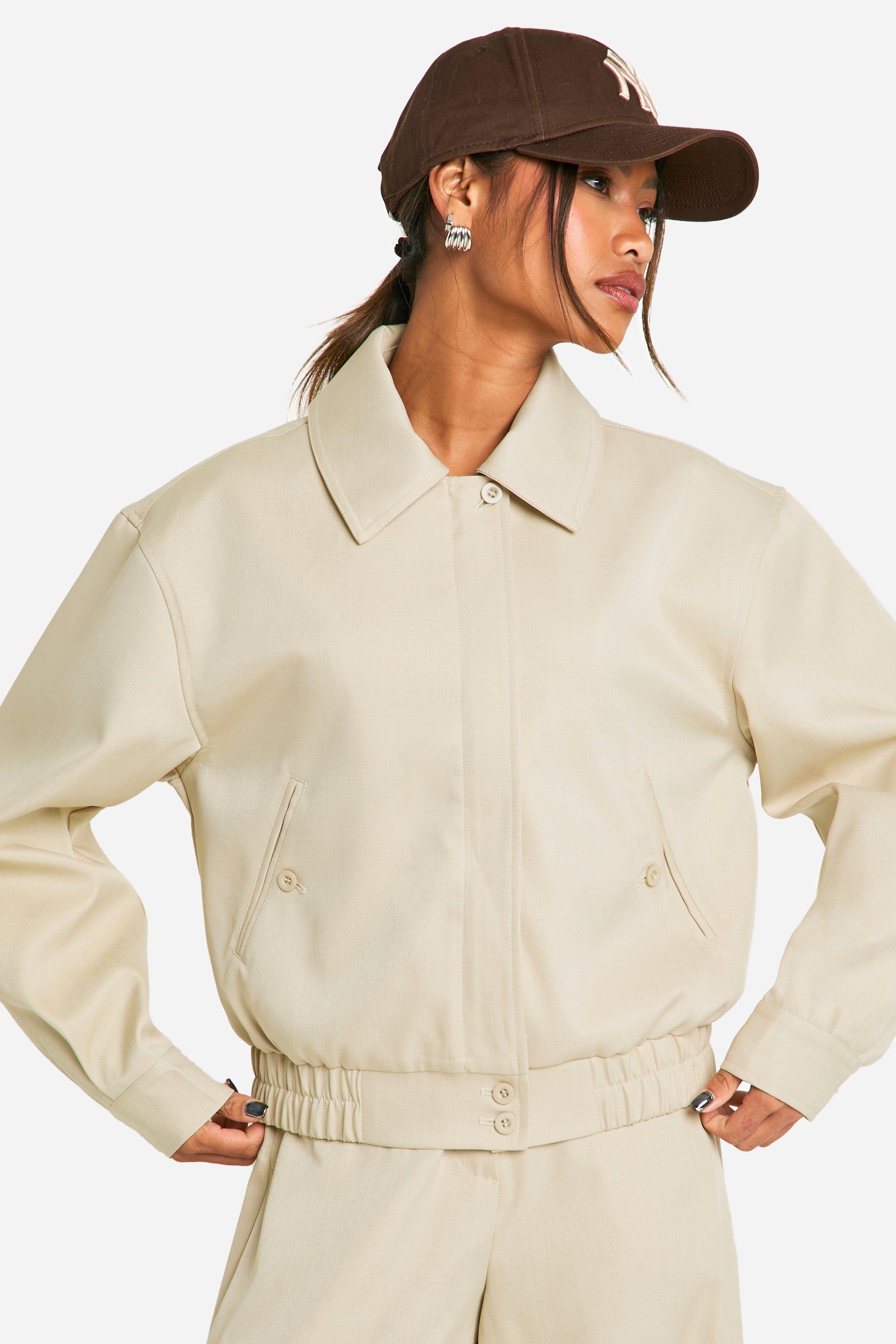 Slouchy Elasticated Hem Bomber Jacket | boohoo USA