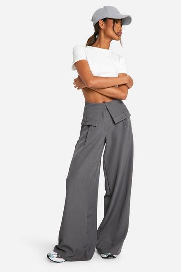 Skirt Overlay Wide Leg Trouser charcoal