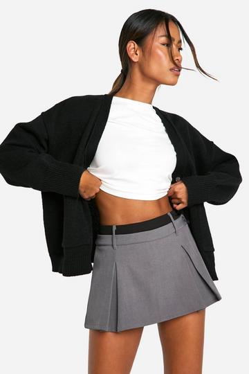 Contrast Waistband Skort charcoal