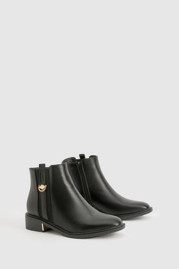 Wide Width Panel Detail Chelsea Ankle Boots