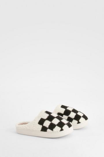 Black Borg Checkboard Mule Slipper