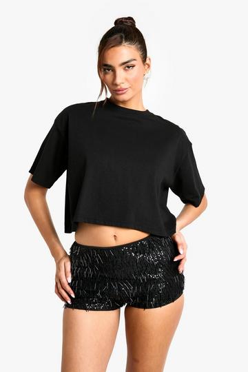 Hotpants Met Kwastjes En Pailletten black