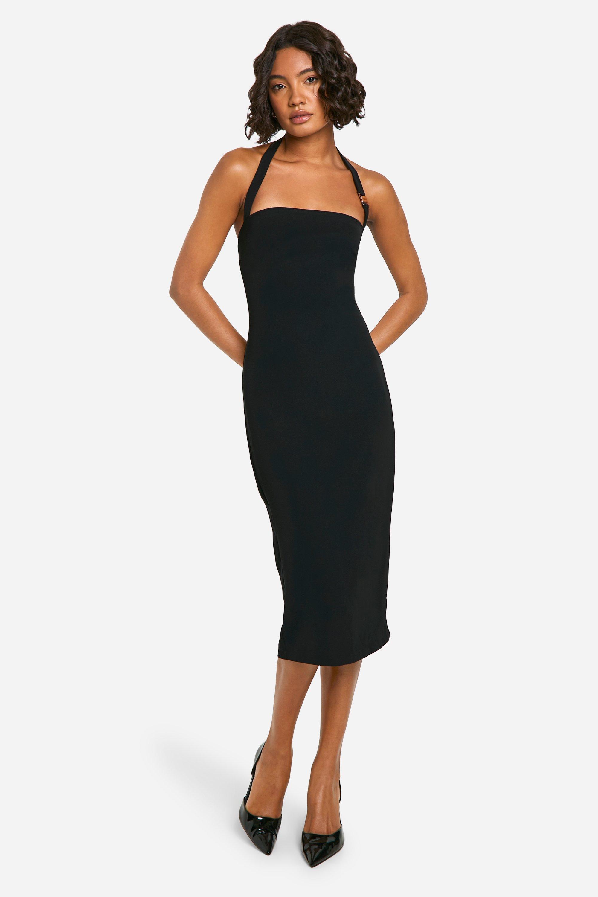 Tubino midi Tall allacciato al collo con spalline boohoo IT