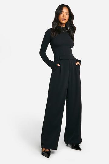 Petite Straight Leg Trousers black