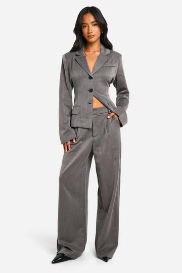 Petite Straight Leg Trousers grey