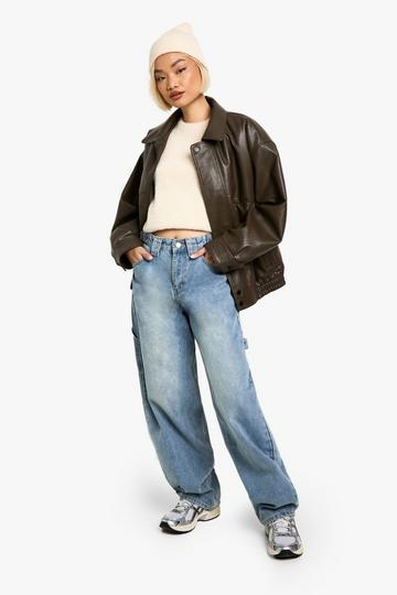 Light Brown Wide Leg Carpenter Jeans