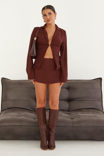 Petite Crepe Mini Skirt rust